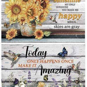 Diamond Dot Art Painting Kits Qty 2 Sunflower and Butterfly Inspirational New